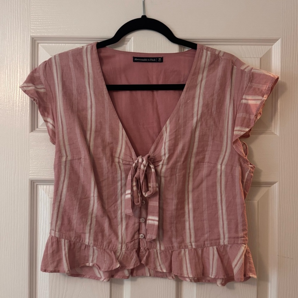 Abercrombie & Fitch Pink Striped Blouse